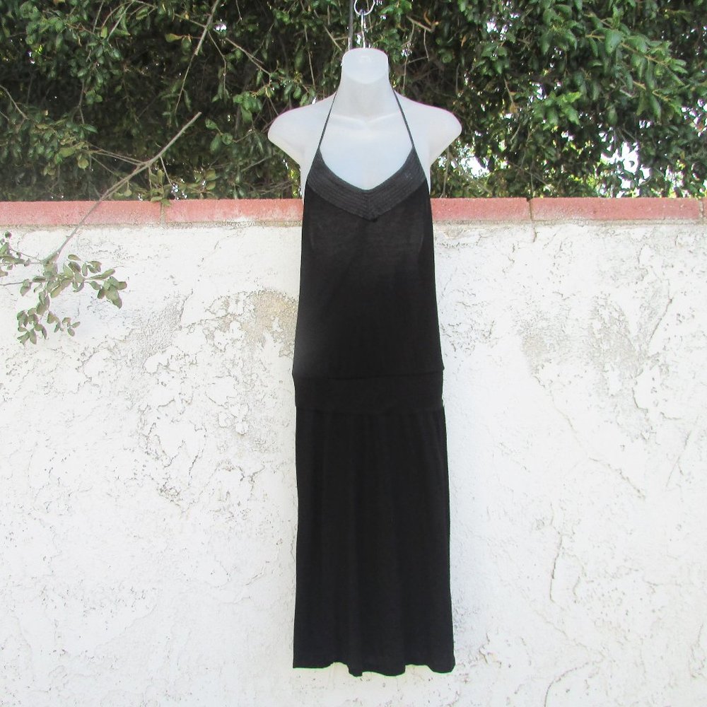 james perse open back dress James Perse black tie neck open back dress M